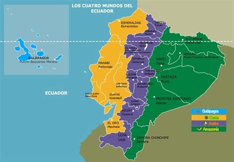 Las 4 regiones del Ecuador Costa Sierra Amazonía y Galápagos La