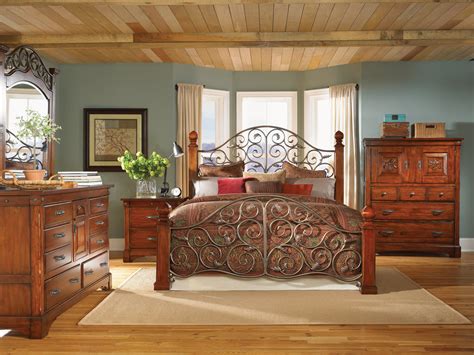 It has got a soft mink finish, crystal glass and iron accents, birch solids, cherry. Mahogany Bedroom Furniture | 4 Post Bed | Solid Wood Bed ...