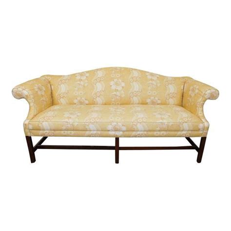 Image Of Upholstered Mahogany Framed Camelback Sofa 125000 Love
