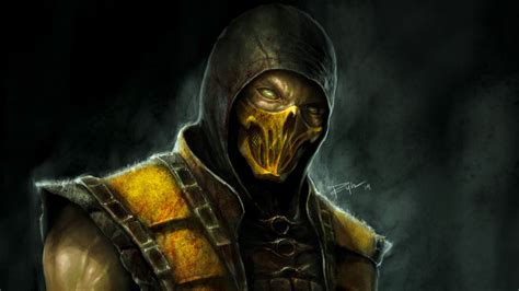 Scorpion from mk illustration, scorpion (character), mortal kombat. 1920x1080 Scorpion Mortal Kombat X 4k Artwork Laptop Full HD 1080P HD 4k Wallpapers, Images ...