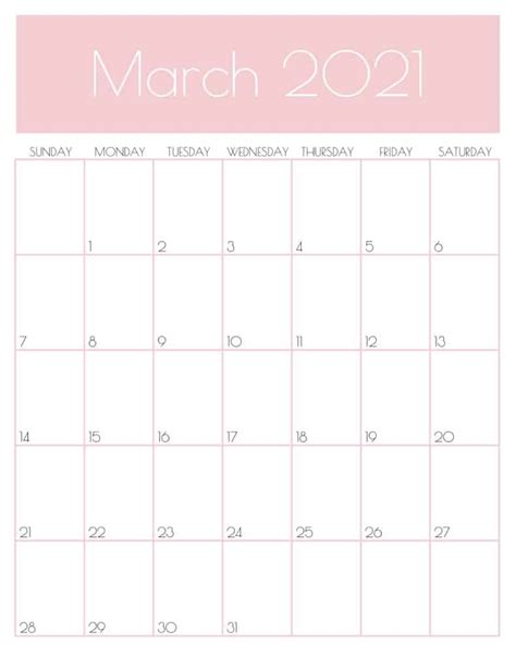 March 2021 Calendar Printable Pinterest Calendar Oct 2021