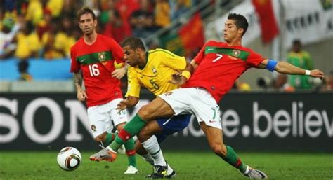Não uma guerra convencional, calma. Portugal vs Brasil (partido 45 de la Copa Mundial FIFA ...