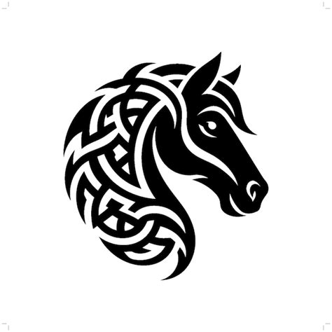 Premium Vector Horse Silhouette In Animal Celtic Knot Irish Nordic