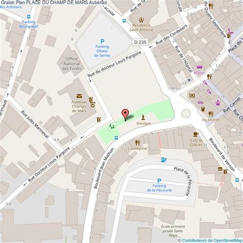 Carte aubenas géante, minimum 150 cm. Place du CHAMP DE MARS Aubenas