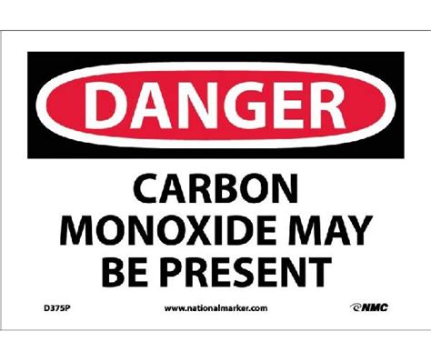 Danger Carbon Monoxide May Be Present Sign Mutual Screw And Supply