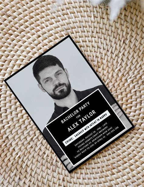 Funny Bachelor Party Invitation Mugshot Bachelor Party - Etsy Australia