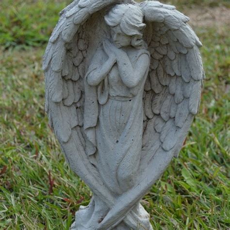 Concrete Baby Angel Wings Memorial Garden Statue Etsy