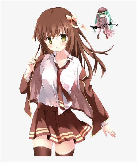 Anime Girl With Brown Hair Png Svg Free Library Anime Girl Brown Hair