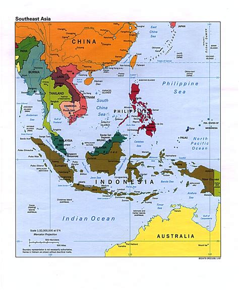 Southeast Asia Political Map 1997 Full Size