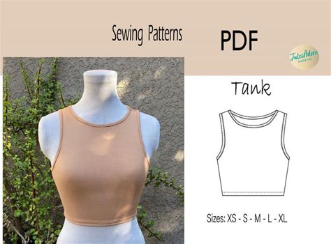 Tank Top Sewing Pattern Pdf Womens Sizes Xs To Xl Print At Home