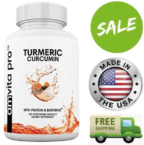 TURMERIC CURCUMIN With BioPerine 1500 Mg Joint Support Pain Relief 180
