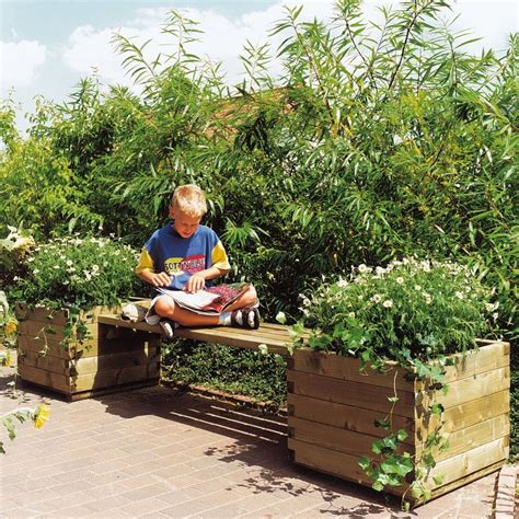 Maybe you would like to learn more about one of these? Gartenbank aus Holz mit zwei Pflanzkästen 50x60x270 ...
