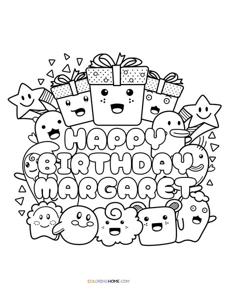 Happy Birthday Margaret Coloring Page Coloring Home