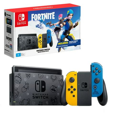 Nintendo Switch Fortnite Edition Wildcat Bundle With Yellow And Blue