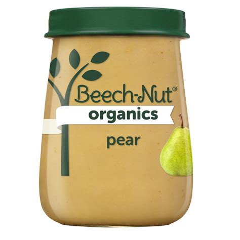 Beech Nut Organics Stage 1 Pear Baby Food 4 Oz Jar