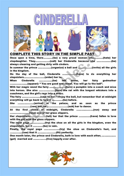 Cinderella Esl Worksheet By Tagoreluz1