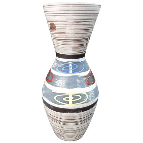 Large Mid Century Modern West German Glazed Pottery Vase For Sale At 1stdibs