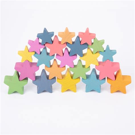 Rainbow Wooden Stars Early Years Direct