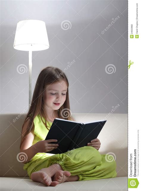 Girl Read Book Stock Photo Image Of Education Sofa 24553982
