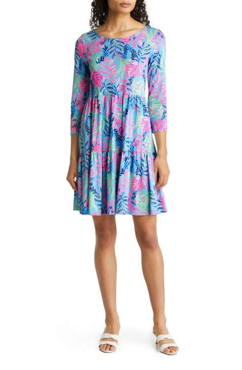 Lilly Pulitzer Geanna Fit And Flare Dress In Porto Blue Youve Been