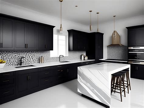 Black Kitchen Cabinets Ideas Granite And Quartz Countertops Kitchen