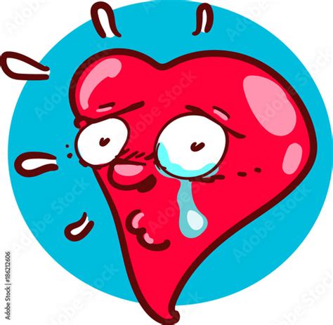 Sad Heart Cartoon Style Vector Illustration Stock Image And Royalty