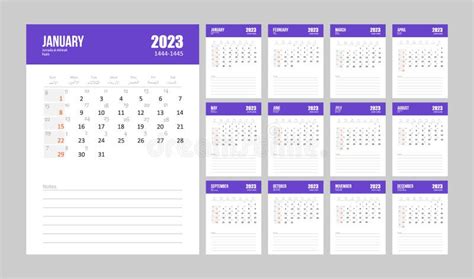Hijri Islamic And Gregorian Calendar 2023 From 1444 To 1445 Vector