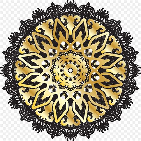 Mandala Gold White Vector Png Images Black Gold Flower With Mandala