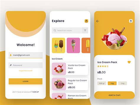 Ice Cream App Design Search By Muzli