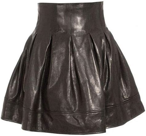Leather Image Womens Leather Skirt Genuine Lambskin Real Leather Knee