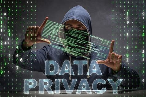 The Data Privacy Concept With Hacker Stealing Personal Information