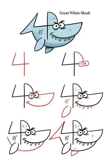 The first step is very easy. Drawing Sea Animals With Numbers & Letters - Shop Harptoons
