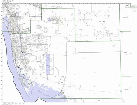 Collier County Florida Fl Zip Code Map Not Laminated Office Products