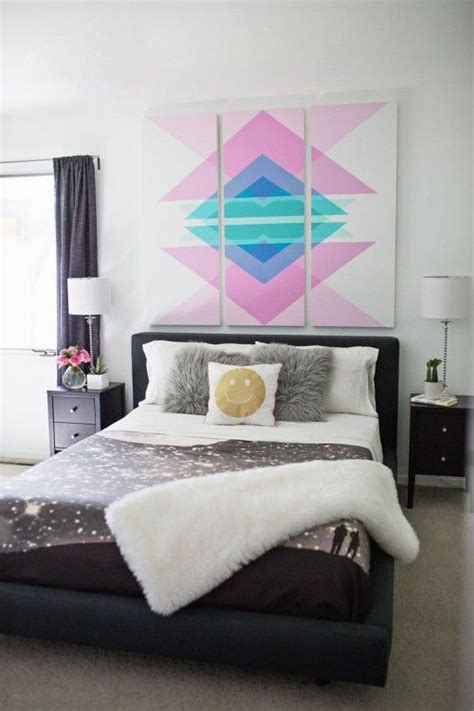 10 Diy Geometric Wall Art Pieces Shelterness Small Bedroom Decor