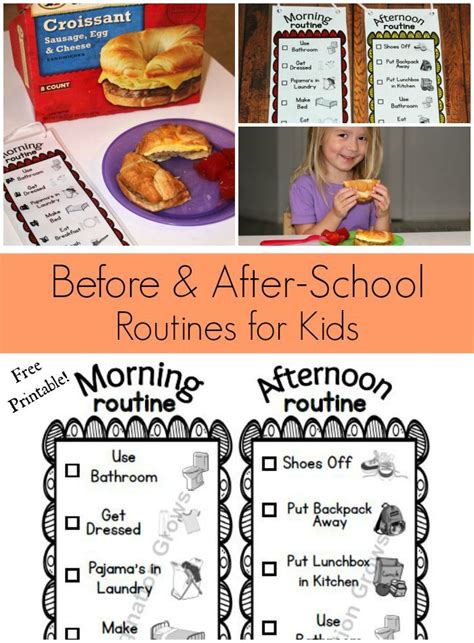 Visual daily routine chart for kids in english, chinese, korean (free printable). Before and After School Visual Routines for Kids ...