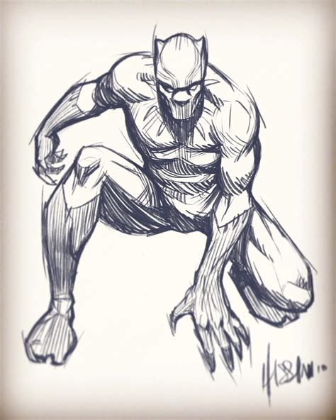 Black Panther Sketch At Explore Collection Of