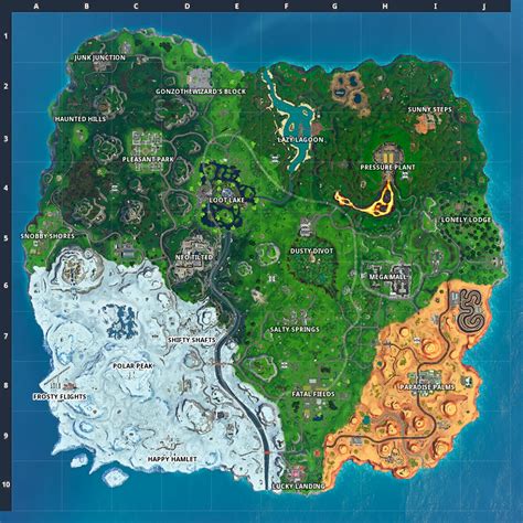 Each is listed below, sorted by what area of the map they fall into, brief notes will soon be added. Locations (Battle Royale) | Fortnite Wiki | FANDOM powered ...