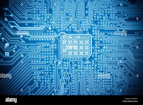 Blue Computer Circuit Board Texture Stock Photo Alamy