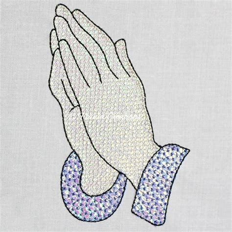 Mylar Praying Hands Machine Embroidery Design Pattern 4x4 Hoop Etsy