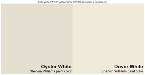 Sherwin Williams Oyster White Vs Dover White Color Side By Side