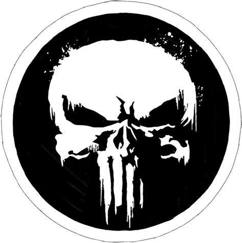 Punisher Drawing First Punisher Skull White Logo Clipart Full Size