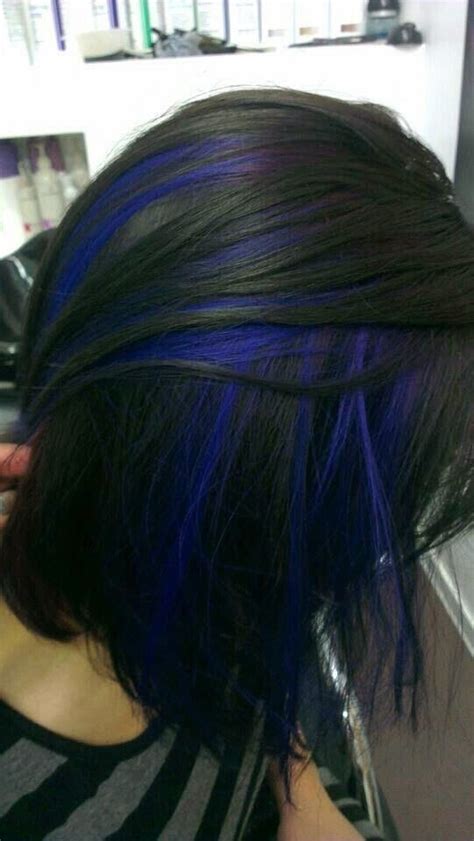Or you can also make a. Dark Black Hair With Blue Highlights | Donker haar kleuren ...