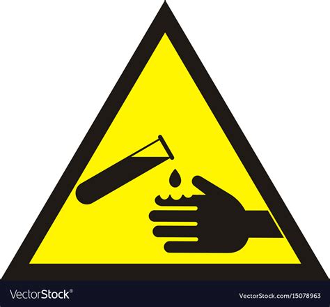 Corrosive Warning Sign Warning Acid Sign Vector Image