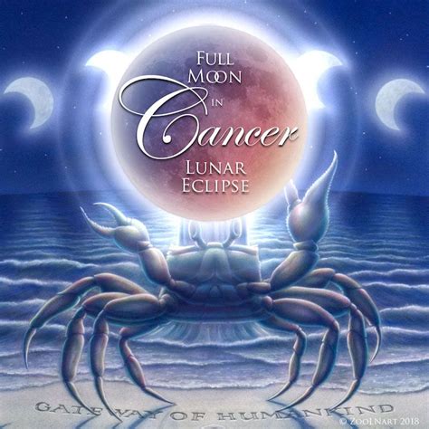 Full Moon Lunar Eclipse In The Water Sign Of Cancer The Crab Cancer