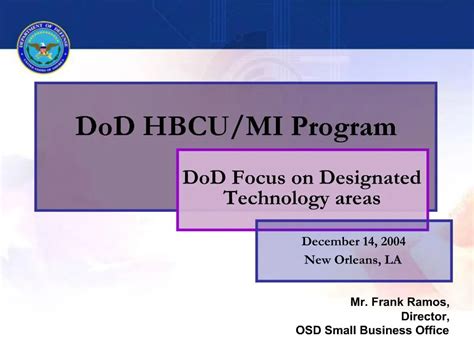 Ppt Dod Hbcu Powerpoint Presentation Free Download Id489375