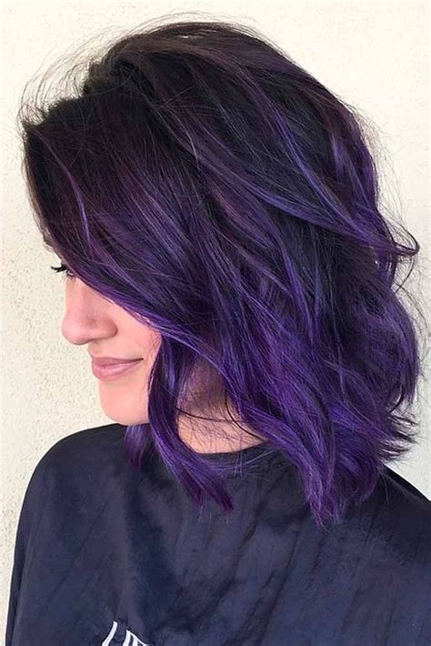 Tempting And Attractive Purple Hair Looks LoveHairStyles Com Dark Purple Hair Color Dark