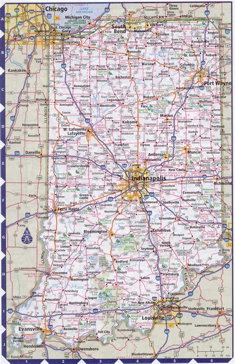 Indiana Map With Cities And Towns Map