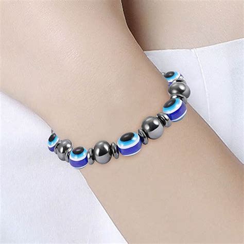 Blue Eye Bracelet Snow Spacer Hematite For Women Men Fashion New Beautiful Hand Bracelet Bangle