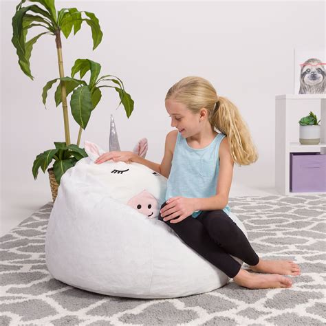 Posh Creations Bean Bag Chair Memory Foam Lounger With Soft Cover