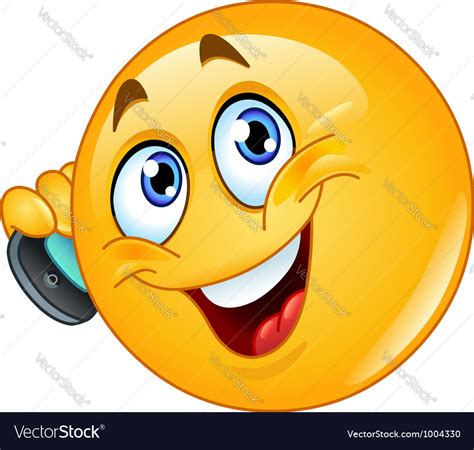 Emoticon With Cell Phone Royalty Free Vector Image